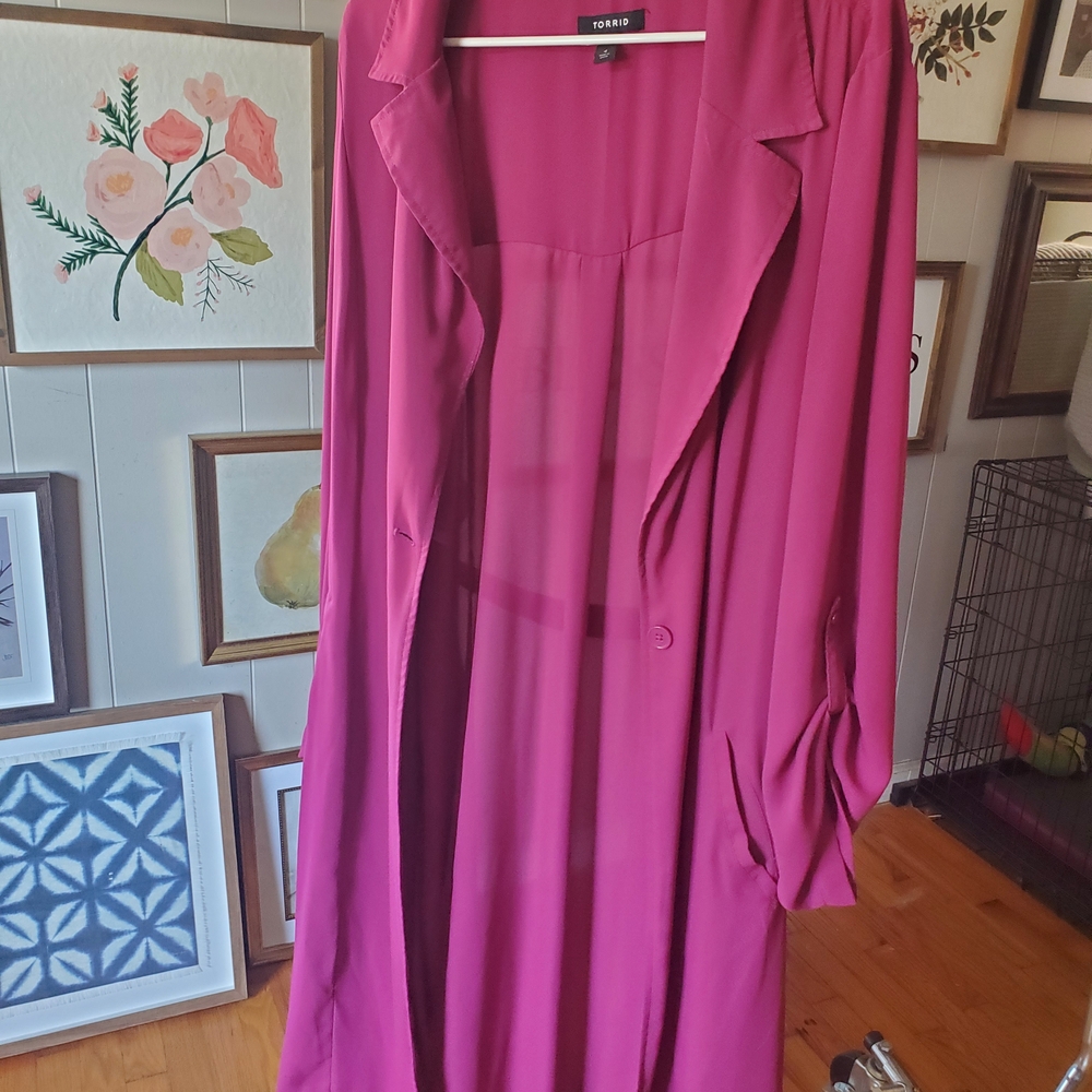 Torrid Women's Long Sleeve Magenta Dress